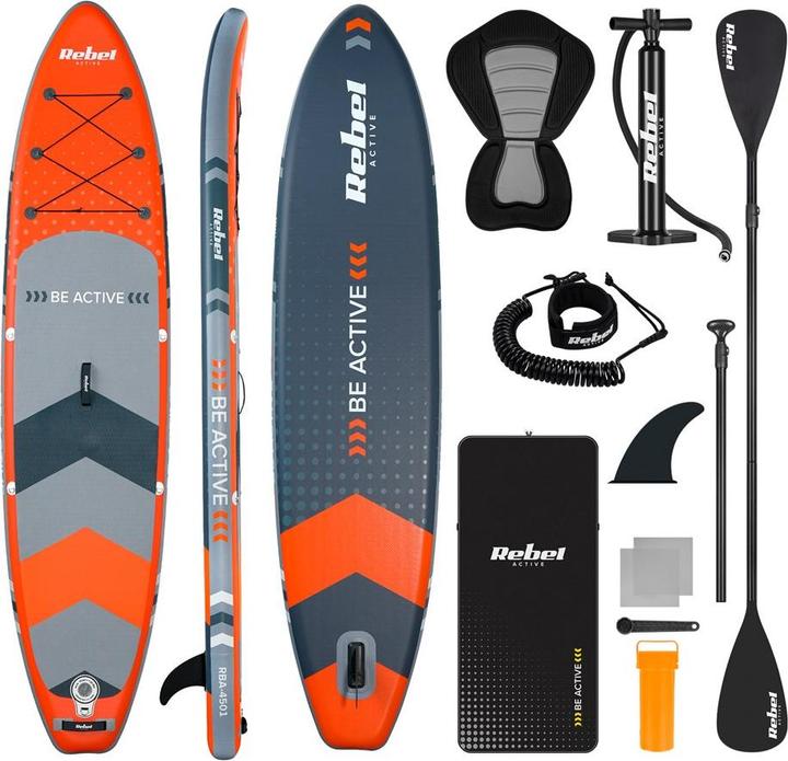 Rebel Deska do pływania SUP ACTIVE RBA4501 - pomarańczowa