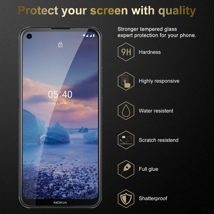 Actual product image Cadorabo Tempered protective glass (1 Piece, Nokia 5.4)