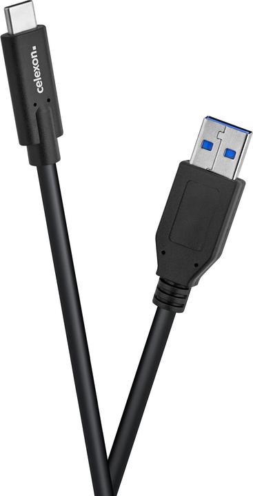 Produktbild Celexon USB-C auf USB-A Kabel - USB 3.2 Gen 2x1 1,0m, schwarz (1 m, USB 3.2 Gen 2, 15 W)