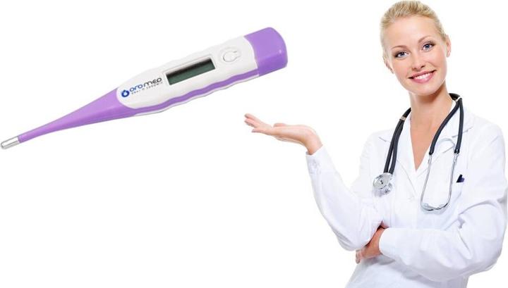 Immagine prodotto Oromed Oro Flexi Termometro a contatto viola orale, rettangolare, avambraccio (Rettale, Ascella, Orale)
