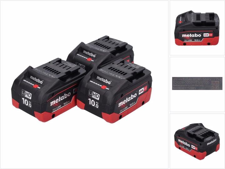 Metabo LiHD Akkupack Set 3x 18 V 10,0 Ah CAS System ( 3x 625549000 ) (18 V)