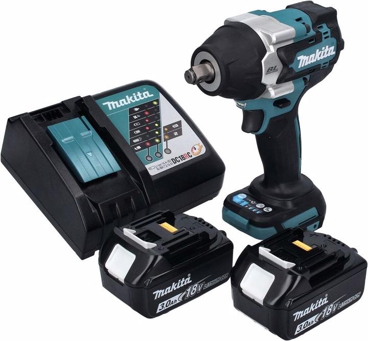 Actual product image Makita DTW 700 RF Battery impact wrench 18 V 700 Nm 1/2" XPT Brushless + 2x battery 3.0 Ah + charger (Rechargeable battery operated)
