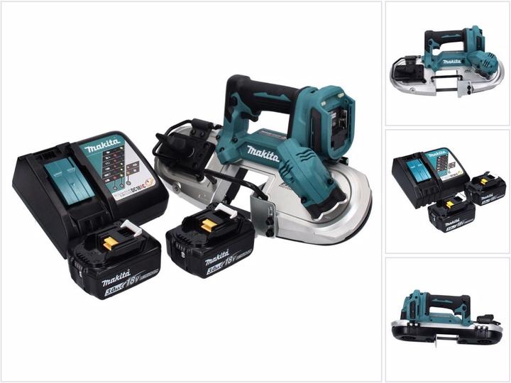 Makita DPB 183 RF Akku Bandsäge 18 V 66 mm Brushless + 2x Akku 3,0 Ah + Ladegerät