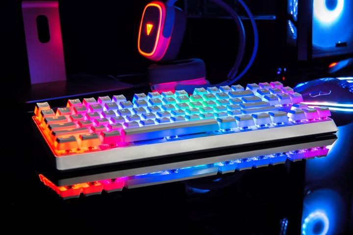 Image du produit Modecom VOLCANO LANPARTY RGB PUDDING EDITION Clavier de jeu blanc Bleu US (US, Filaire)