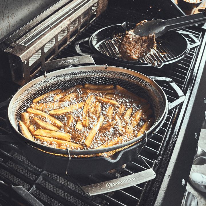 Image du produit Burnhard Rôtissoire en fonte avec panier à friture (Cocotte + faitout, Fonte)