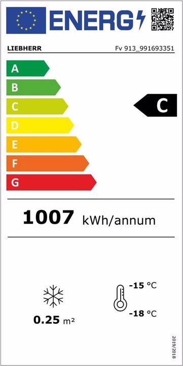 Label énergétique Liebherr Fv 913 Premium Refroidisseur de boissons Autonome C (66 l)