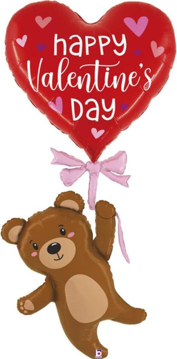 Produktbild Grabo Balloons Alu-Ballon - Valentinstag Bärchen fliegt weg (1 x)