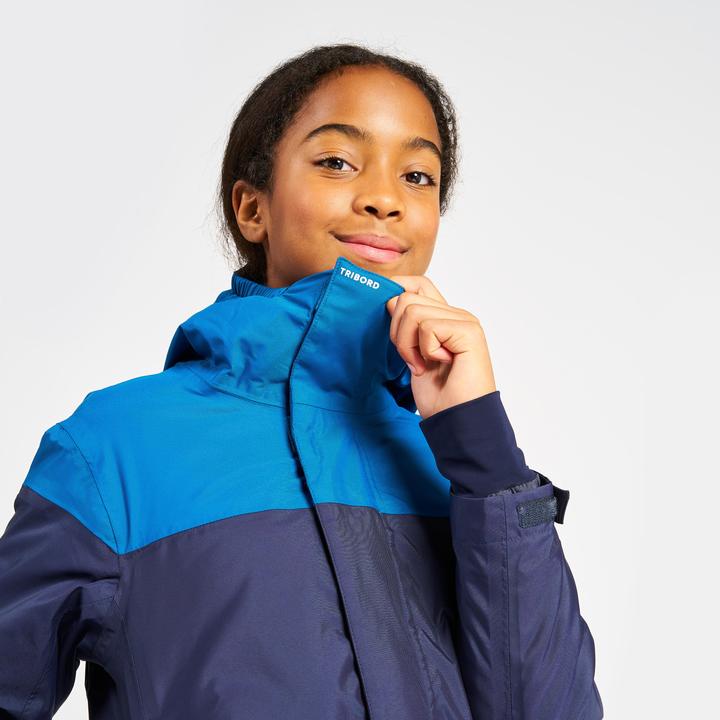 Immagine prodotto Tribord Giacca da vela per bambini calda e impermeabile 100 blu navy/blu (140)