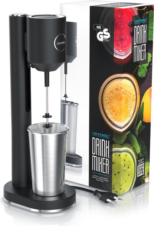 Produktbild Arendo Standmixer Elektrischer Getränkemixer 22.000 U/min, Doppelstab, 100W, für Milkshakes, Smoothies uvm. (CH-Stecker, 100 W)