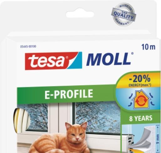 Produktbild tesa tesamoll CLASSIC E-Profil Fensterdichtung, Gummidichtung zum Isolieren