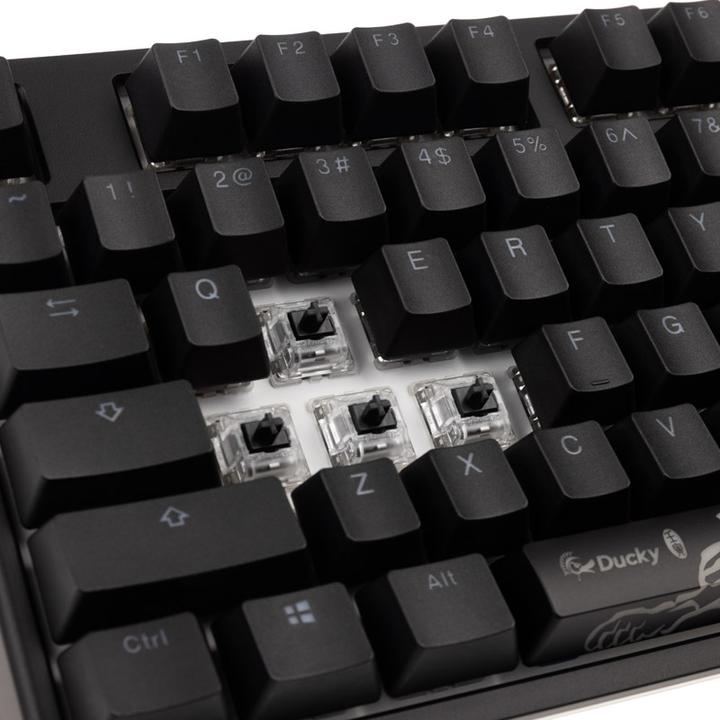 Actual product image Ducky ONE 2 Backlit PBT Gaming Keyboard, MX-Black, RGB LED - black (US) (US, Cable)