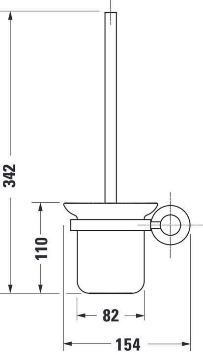 Actual product image Duravit Brush set D-CODE for wall mounting, glass matt chrome
