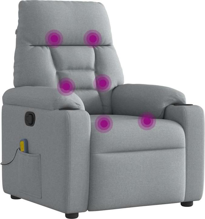 Actual product image VidaXL Massage chair light grey fabric
