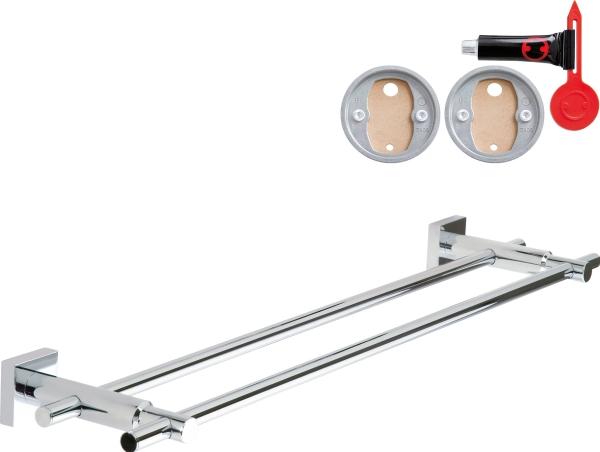 Actual product image tesa HUKK bath towel rail with two arms incl. adhesive solution without drilling