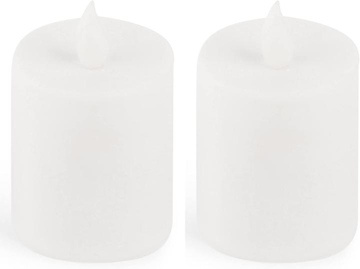 Produktbild Novaliv LED Kerze Outdoor 2x weiss Grablichter LED mit Batterie Dauerkerze | LED Kerzen flackernde Flamme (2 x)