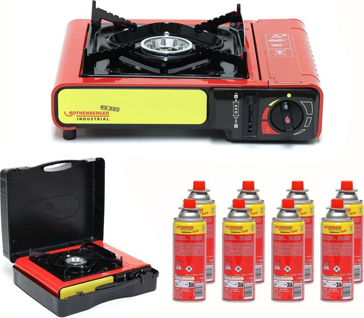 Produktbild Rothenberger kompakter Outdoor Gas-/ Gaskartuschen-/ CampingKocher Gourmet Gasherd