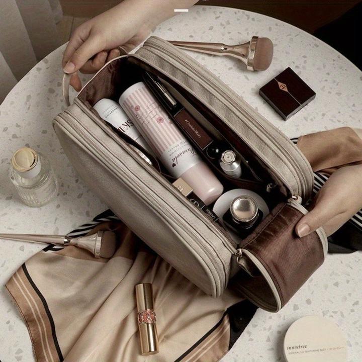 Immagine prodotto Only-Bags.Store Borsa per cosmetici in similpelle con grande capacità - idrorepellente, resistente allo sporco e
