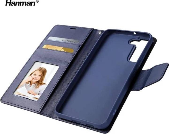 Image du produit Hanman Samsung Galaxy S8 - Mill Flip Case avec 3 emplacements pour cartes, bleu foncé (Samsung Galaxy S8)