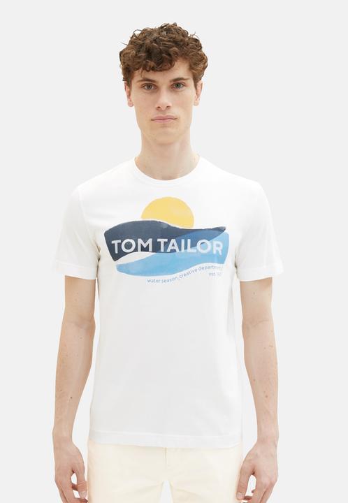Image du produit Tom Tailor T-Shirt Kurzarmshirt gepunktet mit Brusttasche (M)