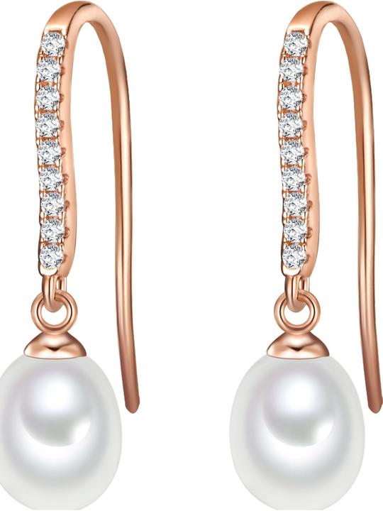 Immagine prodotto Valero Pearls Donna Argento Cubic Zirconia Perla d'acqua dolce coltivata Oro rosa - 11890 (Argento 925)