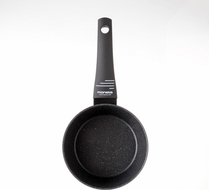 Actual product image Moneta Yes! Casserole 1 Handle, 16 cm, Artech Stone Ultra, Black (16 cm, Pan set + pot set, Aluminium)
