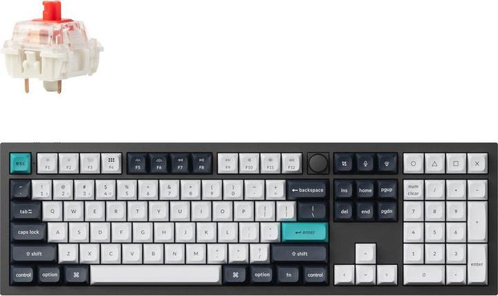 Actual product image Keychron Q6 Max QMK/VIA Wireless Custom Mechanical Keyboard,Fully Assembled Knob,Carbon Black, Gate (Cable, Wireless)