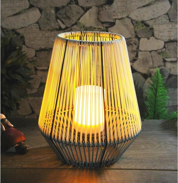 Produktbild Schönenberger Windlicht Solar Wega, Weiss, Blau (28 x 28 x 36 cm, 1 x)