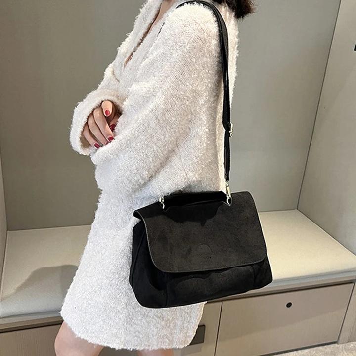 Produktbild Only-Bags.Store Mode Umhängetaschen Retro Pu Leder Klappe Crossbody Tasche Messenger Handtasche Clutch Geldbörse