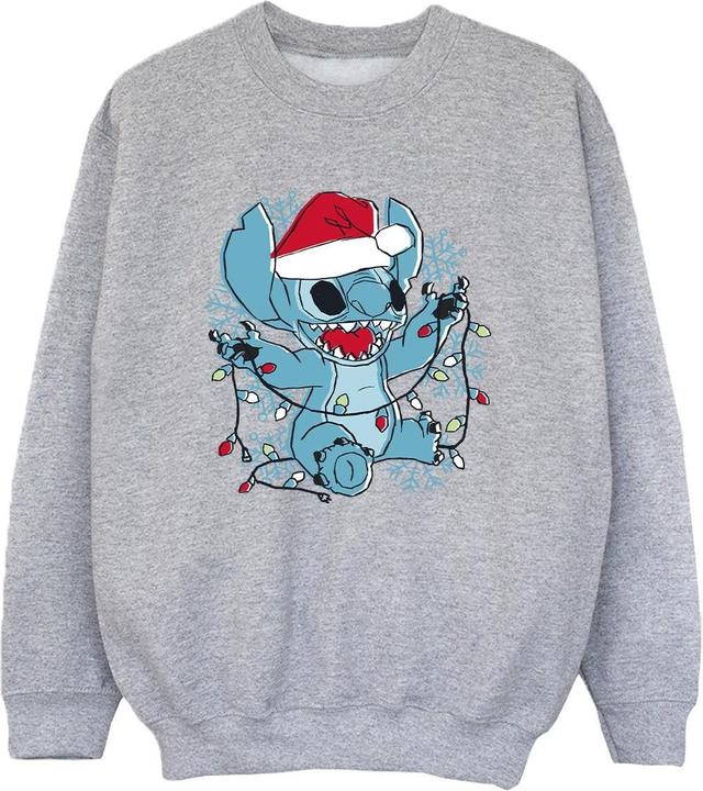 Disney Lilo And Stitch Christmas Lights Sketch Sweatshirt Jungen