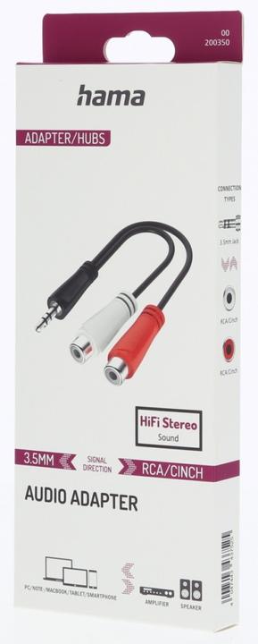 Actual product image Hama Audio adapter, 3.5 mm jack plug - cinch jack, stereo (Jack adapter)