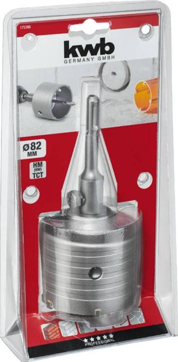 Actual product image kwb Hollow drill bit HARD METAL shank and center drill bit (82 mm)