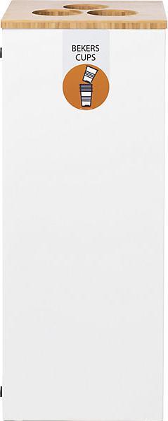 Produktbild Lune Mülltrennsystem Paxa Large Bechersammler 65 L weiss 3 Becheröffnungen (Ø 9,5 cm), gefertigt aus (65 l)