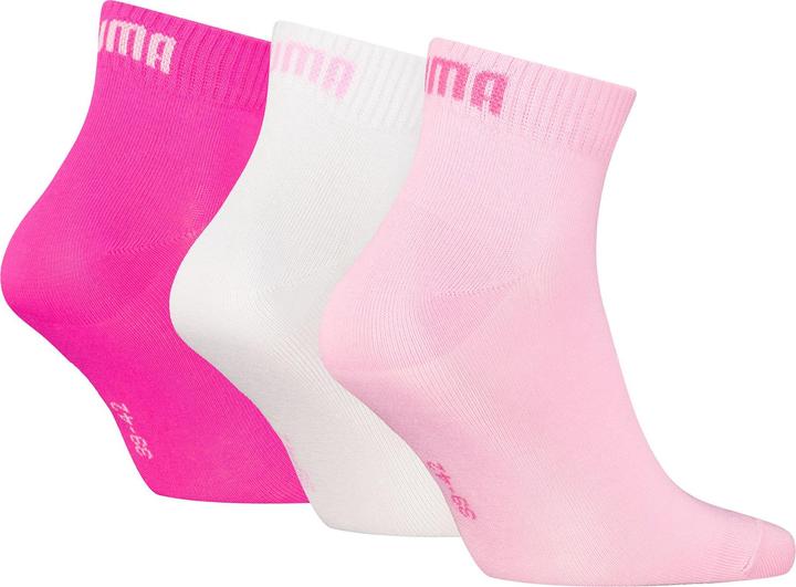 Produktbild Puma Socken Söckchen 3 Paar Quarter Uni Rosa/Weiss (3er Pack, 39 - 42)