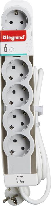 Produktbild Legrand Flache Steckdosenleiste, 6-fach Steckdose (6 x, CEE, CEE 7/3, 5 m)