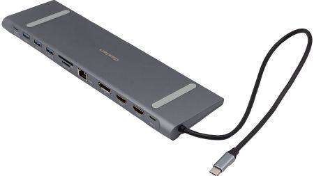 Actual product image Dexlan 14 in 1 Type-C Docking Station MST Function (USB-C, 6 Ports)
