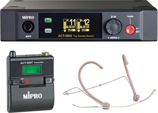 Produktbild Mipro ACT-5802 mit Taschensender und Headsetmikrofon