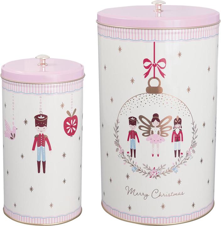Actual product image Greengate Cindarella storage box round white Set2 (18.5 x 10 cm)