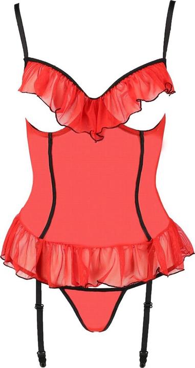 Actual product image Passion Ruffle Corset with Open Cups Plus Thong (2 pcs.)