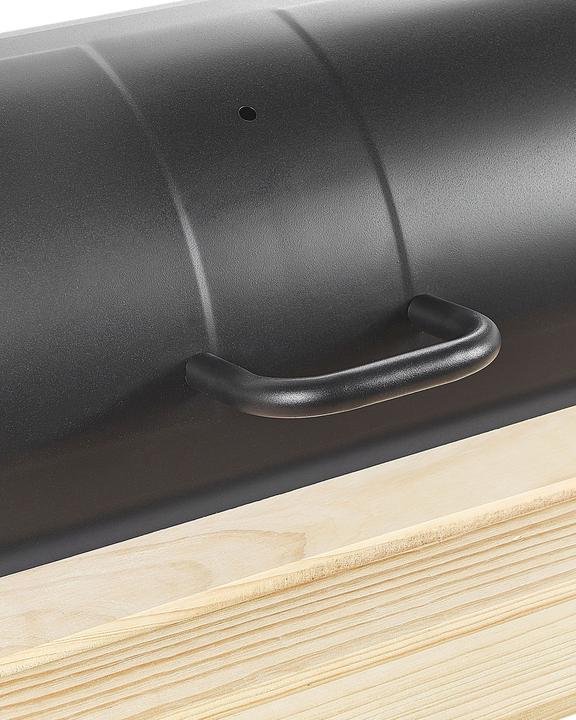 Produktbild Beliani Holzkohlegrill mit Räucherkammer schwarz rollbar SATAH (31 cm)