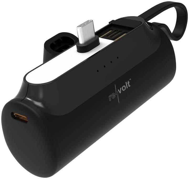 Produktbild Revolt Mini-Powerbank mit USB-C-Stecker & USB-C-Buchse, 4.500 mAh, PD 20 Watt (4500 mAh, 20 W)
