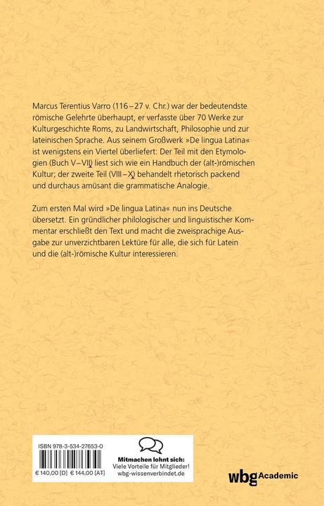 Produktbild Marcus Terentius Varro: De Lingua Latina (2 Bände) (Deutsch, Wilhelm Pfaffel, Marcus Varro, 2023)