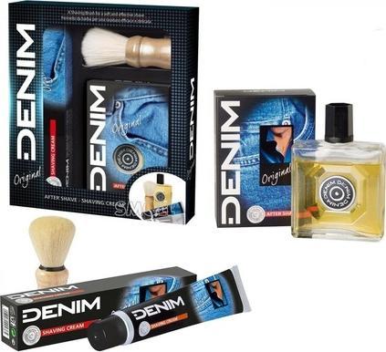 Denim Original Shaving Set Aftershave Shaving Cream Shaving Brush (Aftershave Sprühpumpe, 1000 ml)