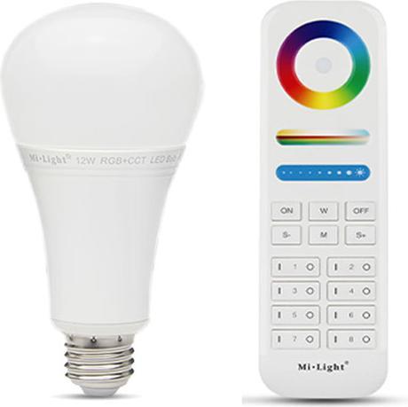Immagine prodotto Milight Lampadina LED RGB+KW/WW 12W con radiocomando CCT (E27, 12 W, 1100 lm, 1 x, F)