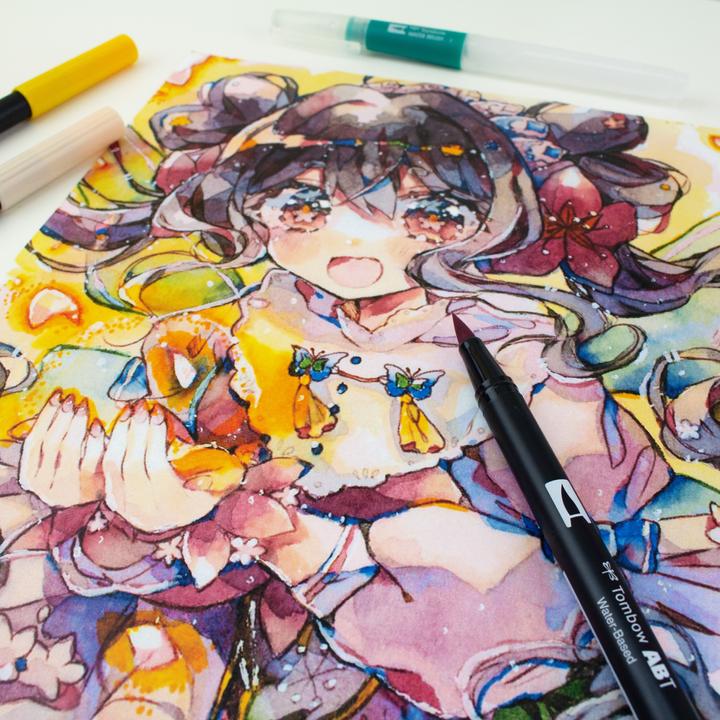 Produktbild Tombow Dual Brush Pen Etui (Opal, Chrome Yellow, Mauve, Navy Blue, Dark Olive, Warm Grey, 6 x)