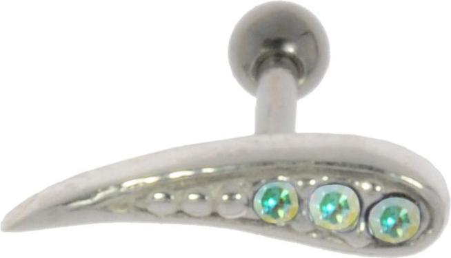 Immagine prodotto Bijouteria Piercing orecchio (Ottone con placcatura in argento, Acciaio chirurgico 316L, Vetro (di orologio))