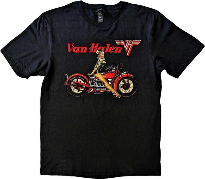Music Brand Unisex Adult Pinup Motorcycle Cotton T-Shirt (XXL)
