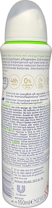 Produktbild Dove Deo 0% Zink Gurkenduft 150 ml (Spray, 150 ml)