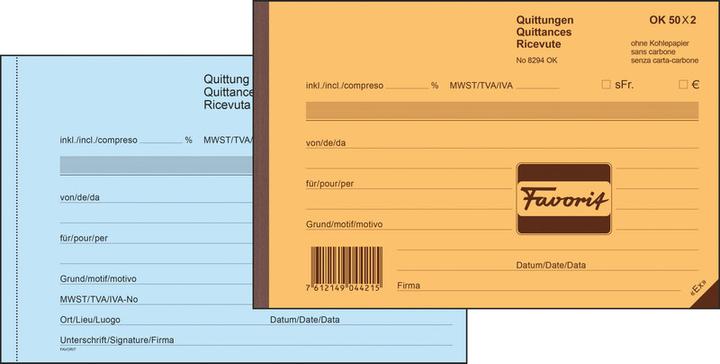 Produktbild Favorit Durchschreibebuch Quittungen (100 x)