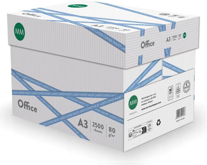 Immagine prodotto Insta360 Kopierpapier Office A3, Weiss, 80 g/m², 50000 Blatt (80 g/m², A3)