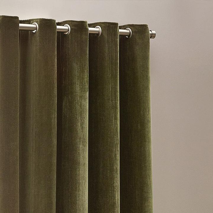 Actual product image Yard Chenille Velvet Eyelet Curtains (229 x 137 cm)